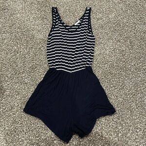 Navy and striped Romper